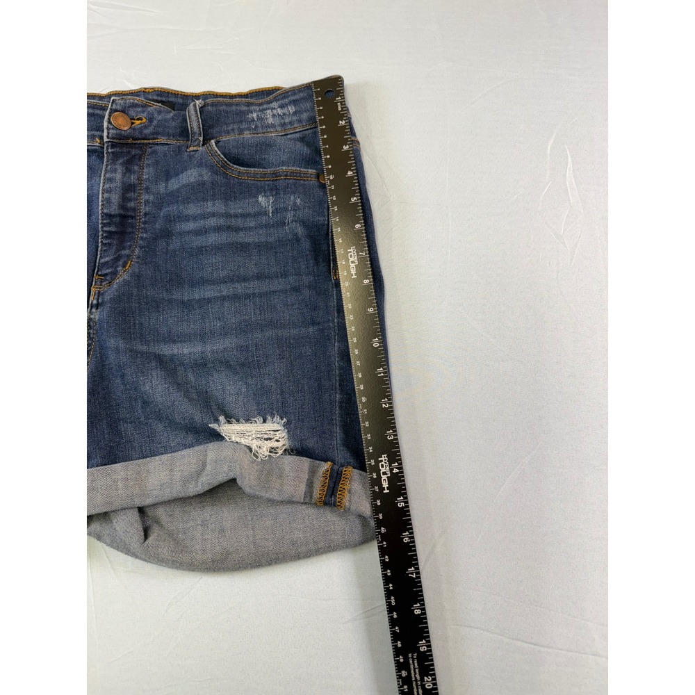 Judy Blue Los Angeles Dark Wash Distressed Cuffed Denim Shorts 1XL JB15004DK - Picture 9 of 16